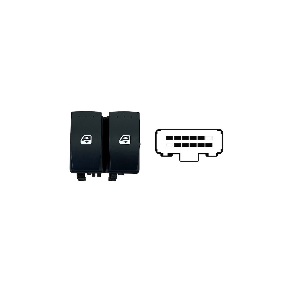 Compra MANDO ELEVALUNAS DELANTERO IZQUIERDO 2 BOT 10PIN(FICHA NEGRO) RENAULT RENAULT KANGOO/MASTER 2008.02- al mejor precio en t