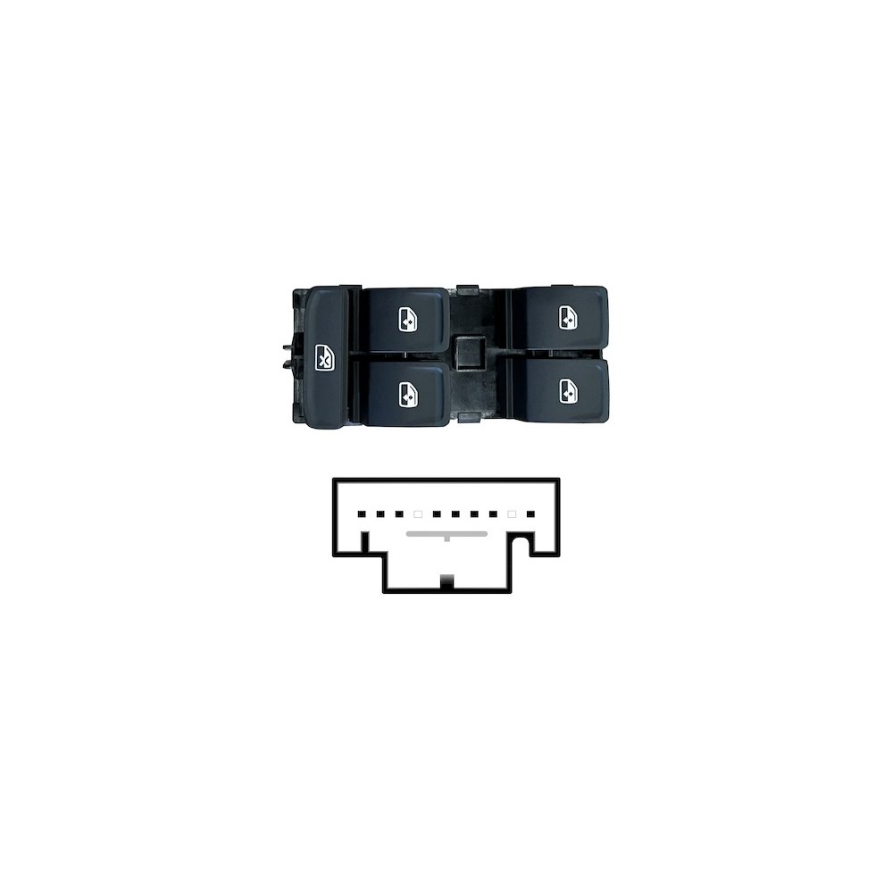 Achetez le LEVIER DE LEVE-VITRE AVANT GAUCHE AVEC BOUTONS (NOIR/BLANC)(4 BOUTONS) 8 BROCHES SKODA VW GOLF VII 2012.11- au meille