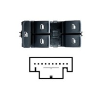 Compra MANDO ELEVALUNAS DELANTERO IZQUIERDO S/SETAS (NEGRO/CROMADO)(4 BOT)10PIN VW VW GOLF VII 2012.11- al mejor precio en todoc