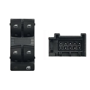 Compra MANDO ELEVALUNAS DELANTERO IZQUIERDO(NEGRO/BLANCO)(4 BOT)10PIN AUDI AUDI A3/A6/Q7 03- al mejor precio en todocarrocería.c