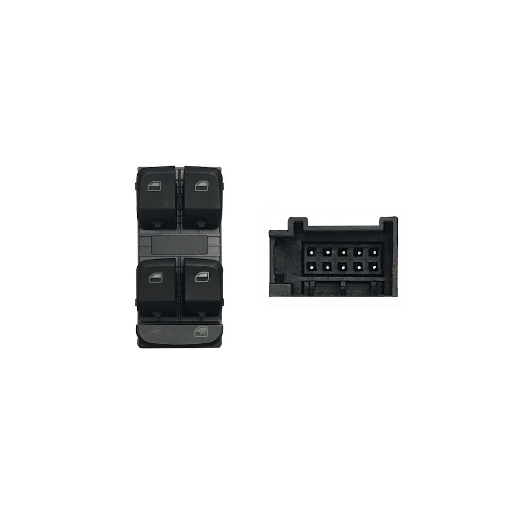 Achetez le LEVIER DE LEVAGE DE VITRE AVANT GAUCHE (NOIR/BLANC) (4 BOUTONS) 10 BROCHES AUDI AUDI A43/A5/Q5 07- au meilleur prix s