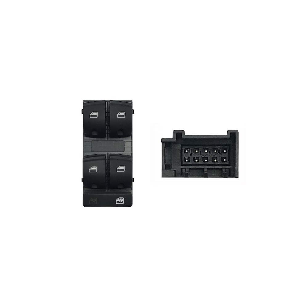 Compra MANDO ELEVALUNAS DELANTERO IZQUIERDO(NEGRO/BLANCO)(4 BOT)10PIN AUDI AUDI A3/A6/Q7 03- al mejor precio en todocarrocería.c