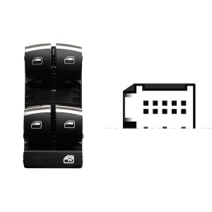 Compra MANDO ELEVALUNAS DELANTERO IZQUIERDO(NEGRO/CROMADO(4 BOT)10PIN AUDI AUDI A3/Q7 2008.07- al mejor precio en todocarrocería