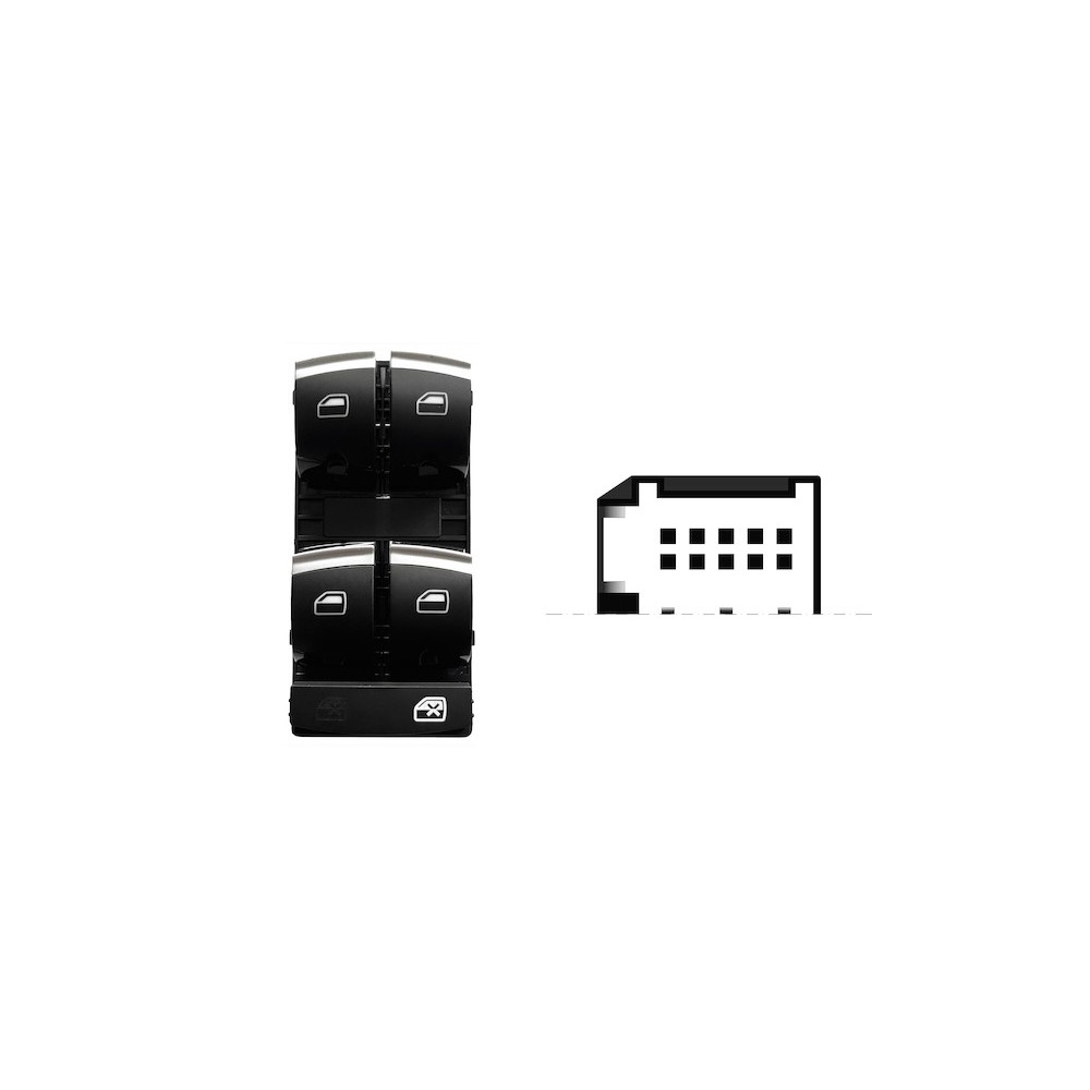 Compra MANDO ELEVALUNAS DELANTERO IZQUIERDO(NEGRO/CROMADO(4 BOT)10PIN AUDI AUDI A3/Q7 2008.07- al mejor precio en todocarrocería