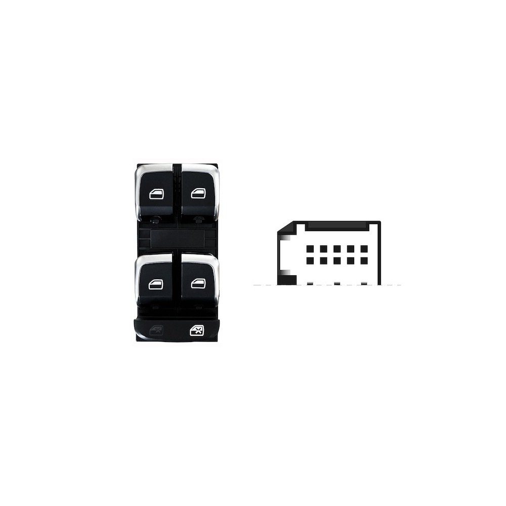 Compra MANDO ELEVALUNAS DELANTERO IZQUIERDO(NEGRO/CROMADO)(4 BOT)10PIN AUDI AUDI A4/A5/Q5 2011.11- al mejor precio en todocarroc