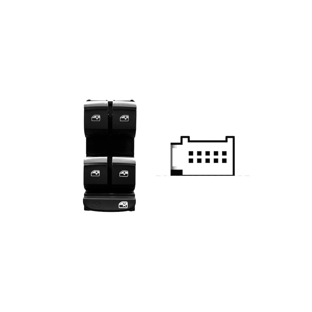 Compra MANDO ELEVALUNAS DELANTERO IZQUIERDO(NEGRO/CROMADO)(4 BOT)10PIN AUDI AUDI A4/Q5/Q7 15- al mejor precio en todocarrocería.