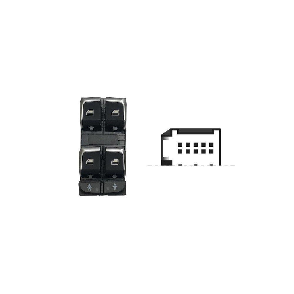 Compra MANDO ELEVALUNAS DELANTERO IZQUIERDO(NEGRO/CROMADO)(4 BOT)10PIN AUDI AUDI Q3/A6 2011.06- al mejor precio en todocarrocerí
