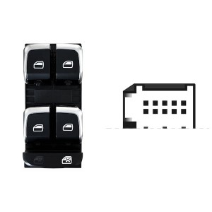 Achetez le LEVIER DE LEVAGE DE VITRE AVANT GAUCHE (NOIR/CHROMÉ) (4 BOUTONS) 10 BROCHES AUDI AUDI A4/A5/Q5 2011.11- au meilleur p