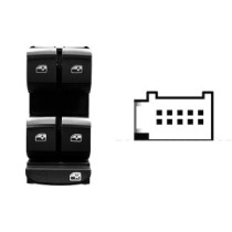 Compra MANDO ELEVALUNAS DELANTERO IZQUIERDO(NEGRO/CROMADO)(4 BOT)10PIN AUDI AUDI A4/Q5/Q7 15- al mejor precio en todocarrocería.
