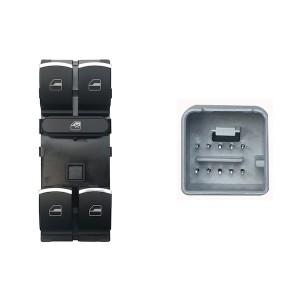 Compra MANDO ELEVALUNAS DELANTERO IZQUIERDO(NEGRO/CROMADO)(4 BOT)10PIN VW VW GOLF/PASSAT 08- al mejor precio en todocarrocería.c
