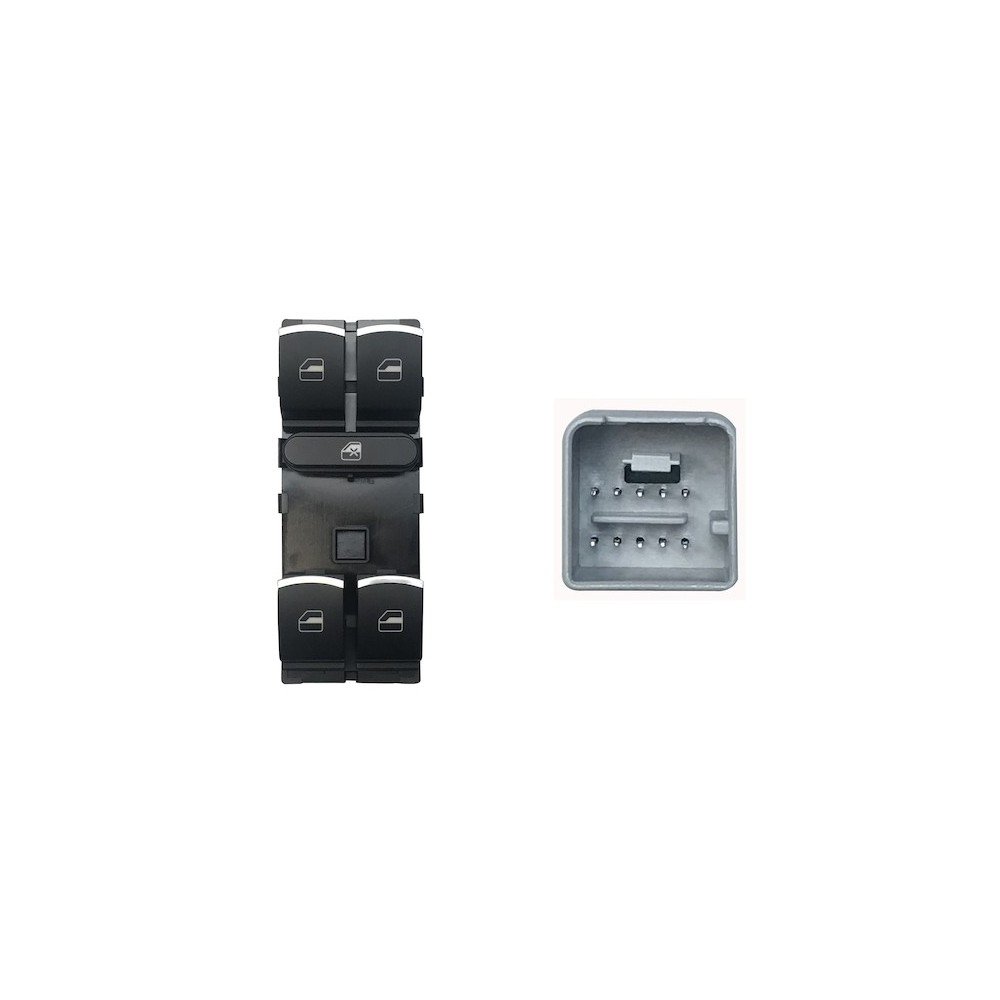 Compra MANDO ELEVALUNAS DELANTERO IZQUIERDO(NEGRO/CROMADO)(4 BOT)10PIN VW VW GOLF/PASSAT 08- al mejor precio en todocarrocería.c