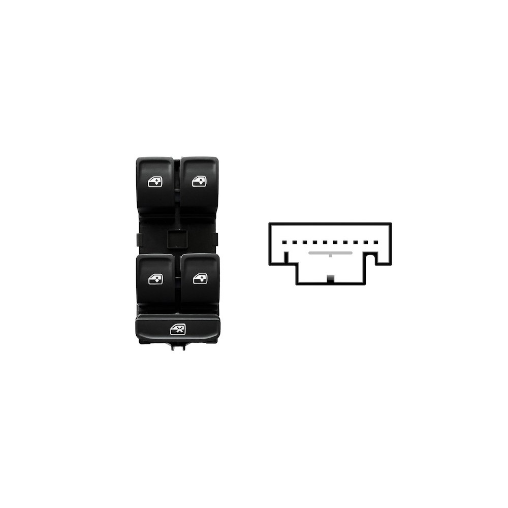 Achetez le LEVIER DE LEVAGE DE VITRE AVANT GAUCHE (NOIR/BLANC) (4 BOUTONS) 10 BROCHES SKODA SKODA FABIA III/OCTAVIA 2018.09- au 