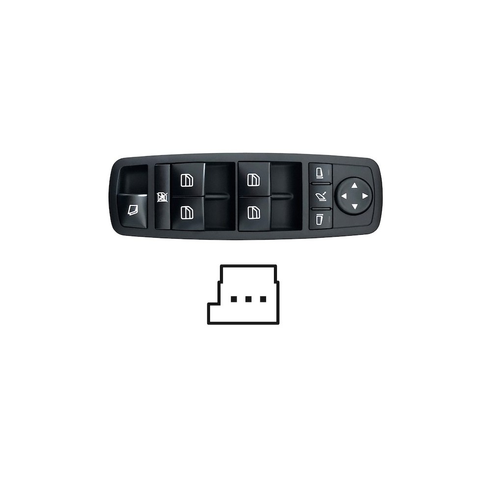 Achetez LEVIER DE LEVAGE AVANT GAUCHE + ESP ABATTABLE + JAN LAT AJUST (NOIR) (4 BOUTONS) 3 BROCHES MERCEDES MERCEDES M W164 2005
