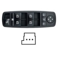 Compra MANDO ELEVALUNAS DELANTERO IZQUIERDO+ESP ABATIBLE+JAN LAT AJUST(NEGRO)(4 BOT)3 PIN MERCEDES MERCEDES M W164 2005.02- al m