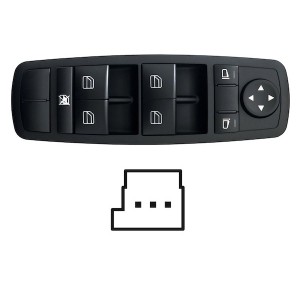 Compra MANDO ELEVALUNAS DELANTERO IZQUIERDO+ESP NAO ABATIBLE(NEGRO)(4 BOT)3 PIN MERCEDES MERCEDES M W164 2005.02- al mejor preci