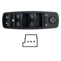 Achetez le LEVIER DE LEVE-VITRE AVANT GAUCHE + ESP NON RABATTABLE (NOIR) (4 BOUTONS) 3 BROCHES MERCEDES MERCEDES B W245 05- au m