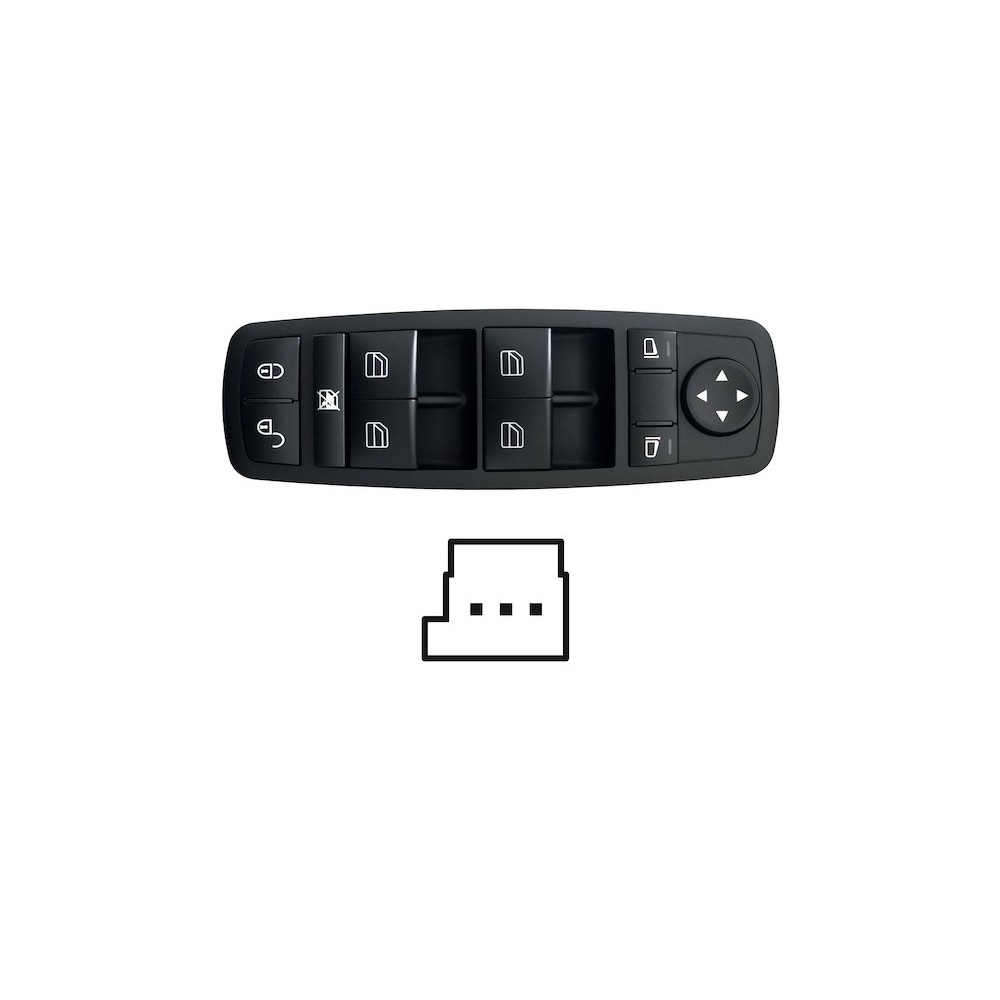 Achetez le LEVIER DE LEVE-VITRE AVANT GAUCHE + ESP NON RABATTABLE (NOIR) (4 BOUTONS) 3 BROCHES MERCEDES MERCEDES B W245 05- au m