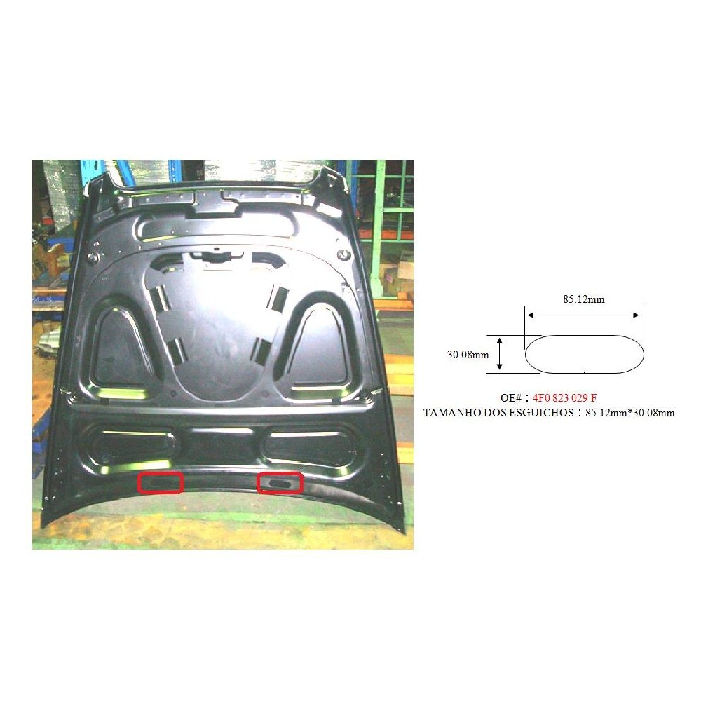 Achetez CAPOT (TÔLE) (AVEC TROU DE JET) (85,12x30,08mm) AUDI AUDI A6 07-11 au meilleur prix sur todocarrocería.com